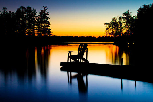 Muskoka sunset on the dock