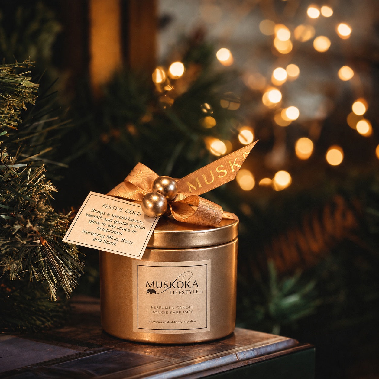 FESTIVE GOLD CANDLE