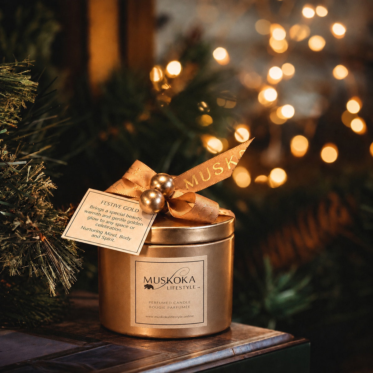 FESTIVE GOLD CANDLE