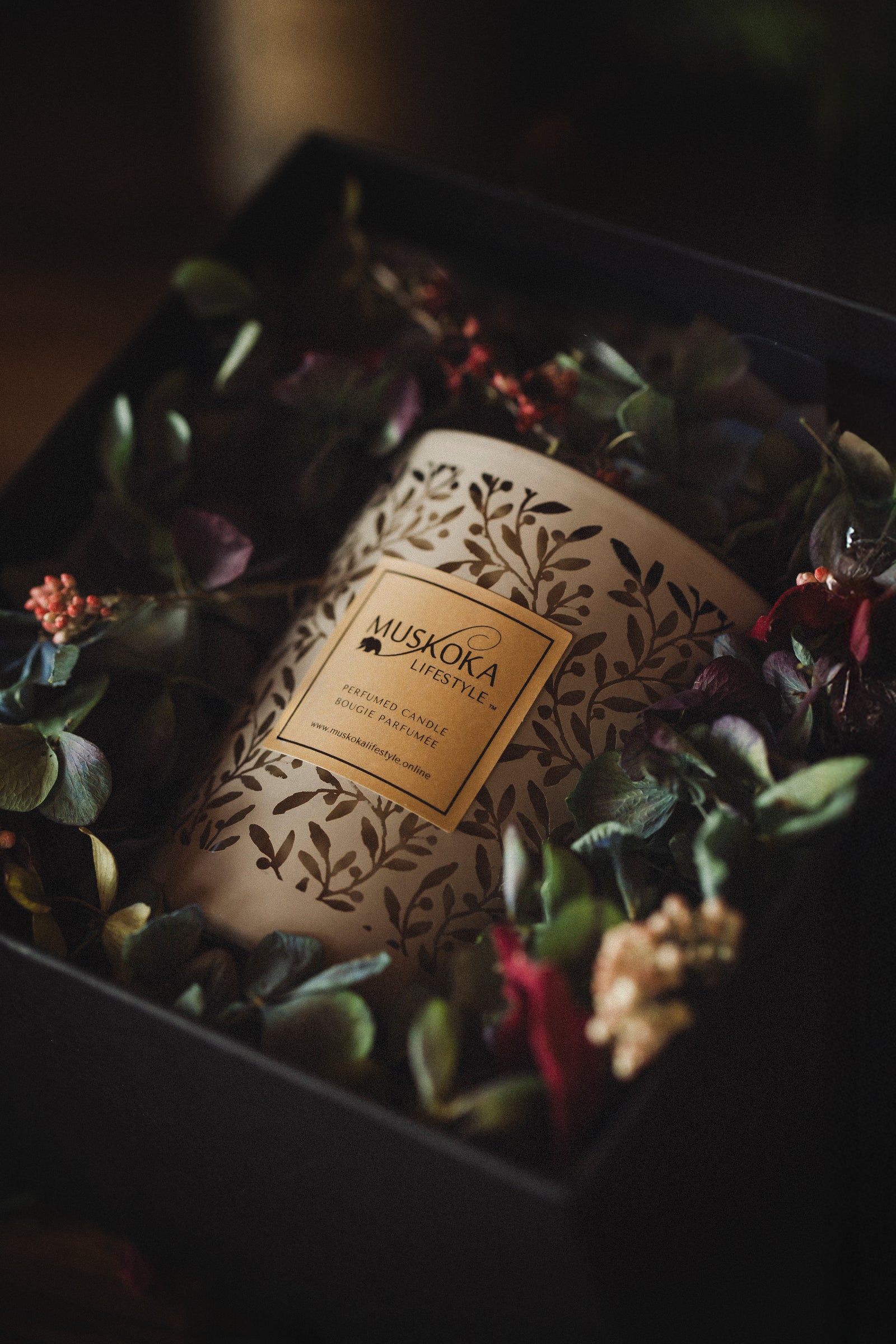MUSKOKAN BRANDIED PEAR CANDLE GIFT BOX (with Everlasts)