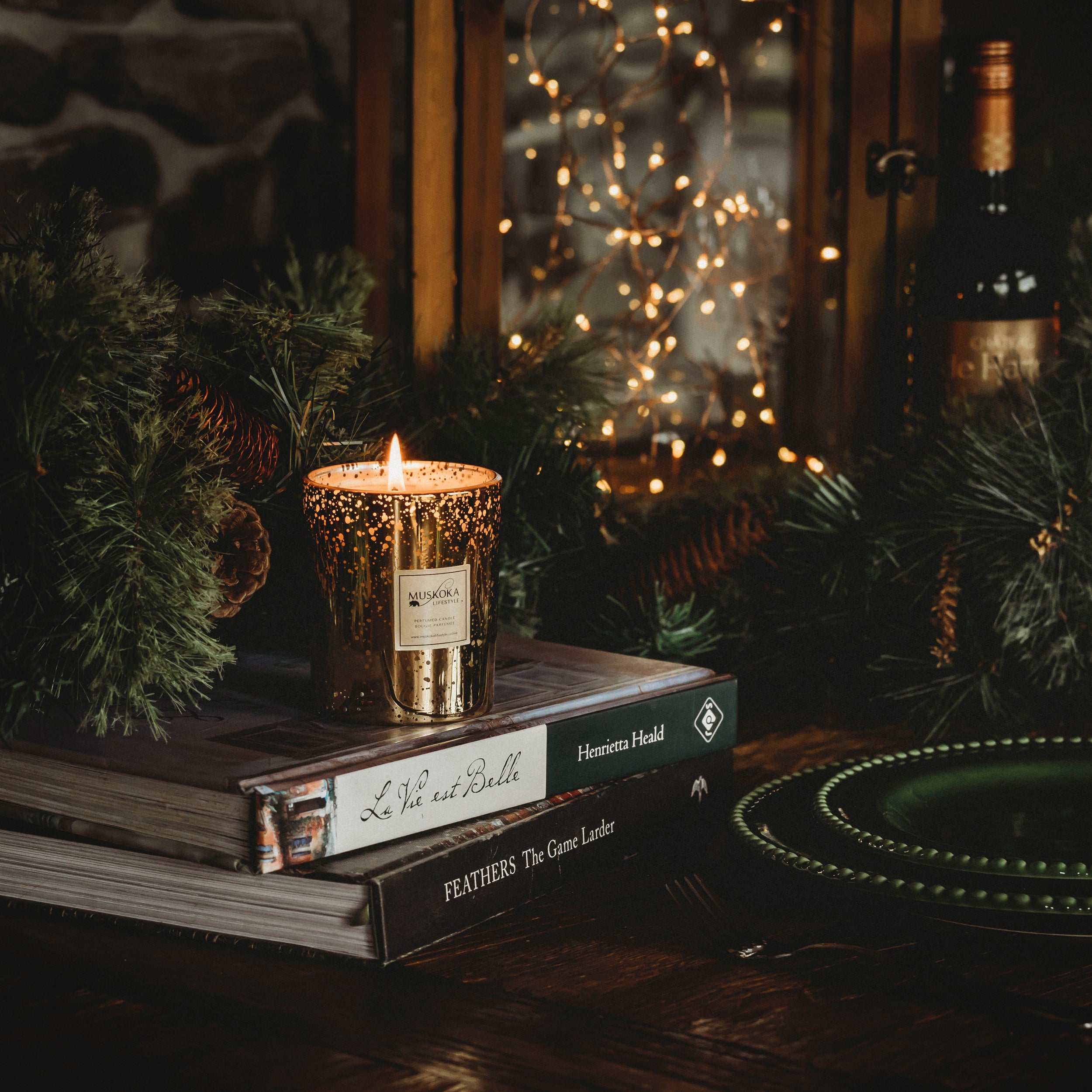FESTIVE GOLD CANDLE